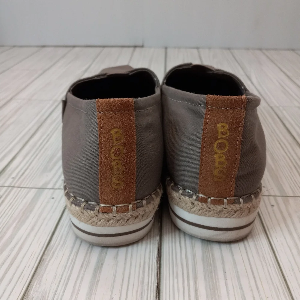 SKECHERS BOBS Breeze New Discovery Taupe Canvas Slip-On Shoes